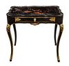 * A Louis XV Lacquered Side Table Height 27 x width 29 x depth 17 3/4 inches.