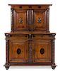 * A French Walnut Buffet a Deux Corps Height 73 1/2 x width 58 1/4 x depth 23 1/2 inches.