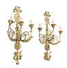 * A Pair of Louis XVI Style Gilt Bronze Three-Light Sconces Height 24 1/2 inches.