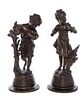 * Two Continental Bronze Figures Height of tallest 19 3/4 inches.