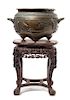 * A Large Chinese Bronze Jardiniere Diameter 22 1/4 inches.