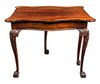 * A George II Style Mahogany Flip-Top Table Height 28 1/2 x width 36 1/4 x depth 36 1/4 inches (open).