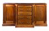 * A George III Style Mahogany Console Cabinet Height 38 1/4 x width 77 x depth 19 3/4 inches.