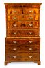 A George III Burlwood Chest on Chest Height 47 1/4 inches.