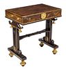 * A Regency Style Japanned Writing Desk Height 29 x width 27 1/2 x depth 18 1/4 inches.