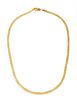 14kt Gold Necklace, Herringbone Chain, L 15.5" 13g