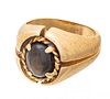 Star Sapphire Man's Gold Ring, Size 9, 12.4g