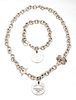Tiffany & Co Sterling Silver Necklace And Bracelet "Please Return To Tiffany And Company", 2 pcs