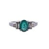 Silver Diamond Emerald Ring