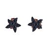 Dodo Black Diamond Star Gold Stud Earrings