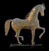 Copper prancing horse weathervane, ca. 1880, by A.