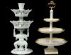 TWO PORCELAIN TIERED CENTERPIECES