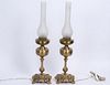 PAIR OF GILT BRONZE GAS LAMPS