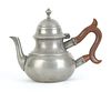 Philadelphia pewter teapot, ca. 1770, bearing theo