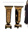 A Pair Of 19th C. French Figural Bronze Mounted Boulle Pedestals