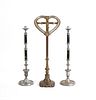 Pair of religious candlesticks, 36" h. and altar p