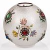 OUTSTANDING VICTORIAN DECORATED AND JEWELED BALL SHADE