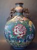 ANTIQUE Large Chinese Cloisonne Moon Flask Vase, 20 1/2" H. Qianlong Period.
