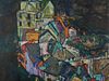 Egon Schiele "Crescent of Houses III" Offset Lithograph