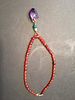 ANTIQUE Chinese Blood Amber Necklace with Pink Crystal pendant, 16" long