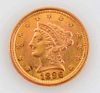 1896 $2-1/2 Gold Liberty Coin.