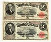 Lot Of 2: 1917 Jefferson 2$ Notes.