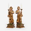 Pr. Italian Polychrome Figural Candle Holders, ca. 1800