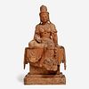 Large Wooden Guanyin Posed in Royal Ease