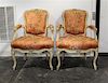 A Pair of Louis XVI Style Fauteuil Height 34 x width 18 x depth 22 inches.