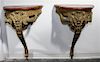 A Pair of Italian Style Console Tables Height 39 inches.
