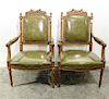 * A Pair of Louis XVI Style Fauteuils Height 38 1/4 inches.