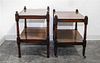 * A Near Pair of English Mahogany Side Tables Width of wider 24 1/2 inches.