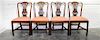* A Set of Four Chippendale Style Mahogany Side Chairs Height 37 1/2 inches.
