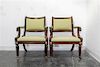 A Pair of Regency Style Library Chairs. Height 35 inches.