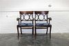* A Pair of Regency Style Mahogany Armchairs Height 34 1/2 inches.