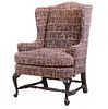 Queen Anne Style Ebonized Wing Chair