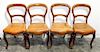 A Set of Four Victorian Chairs Height 34 1/2 inches.