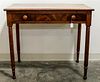 An American Mahogany Side Table Height 29 1/4 x width 33 3/4 x depth 19 1/2 inches.
