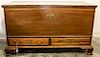 * An American Walnut Blanket Chest Height 28 1/4 x width 50 x depth 22 1/4 inches.