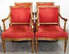 * A Set of Four Armchairs Height 31 inches