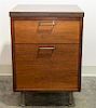 A Mid-Century American Wood File Cabinet Height 26 1/8 x width 18 1/4 x depth 18 1/2 inches.