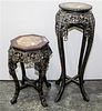 A pair of Carved Chinese Hardwood Tall Plant Stands Height 36 inches.