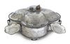 A Pewter Warming Dish Width 14 inches.