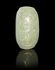 A Carved Celadon Jade Plaque Height 4 1/8 inches.