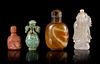 Four Hardstone Snuff Bottles Height of tallest 3 1/4 inches.