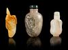 Three Hardstone Snuff Bottles Height of tallest 3 1/2 inches.