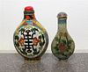 Two Cloisonne Snuff Bottles Height of tallest 3 1/4 inches.