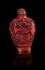 A Cinnabar Lacquer Snuff Bottle Height 2 3/4 inches.