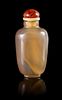 * A Banded Agate Snuff Bottle Height 2 1/2 inches.