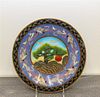 A Japanese Cloisonne Plate Diameter 10 1/8 inches.